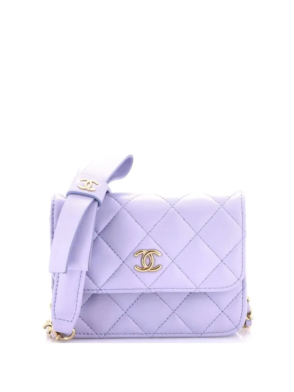 Chanel Bow Strap Card Holder On Chain #295140C20B